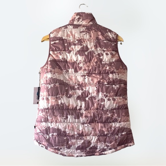 Sierra Designs sz M Pink Camo High Collar Zip Front Vest with Bungee Drawstring - Picture 7 of 11